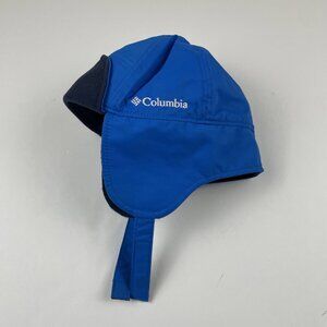 Columbia Trapper Hat Kids Toddler S/M Winter Ear Flaps Fleece Lined Blue